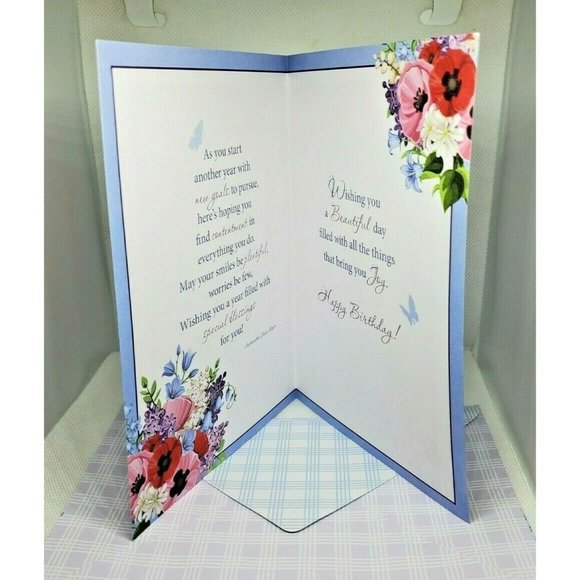 Thoughts And Inspirations Birthday Greetings Floral Bouquet Greeting Card - Picture 6 of 11